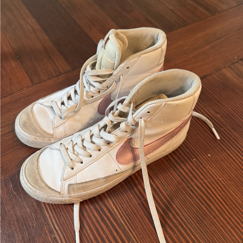 Nike Cream and Pink High-Top Sneakers